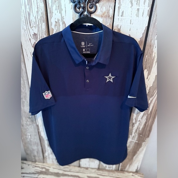 Nike NFL Cowboys OnField Polo Size XL Drifit Navy - Picture 6 of 8